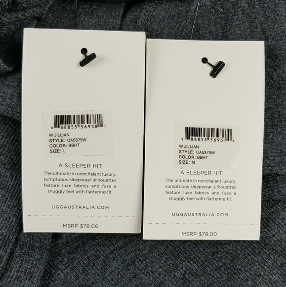 *NWT* UGG Jillian Bed Henley - Grey - Picture 8 of 8